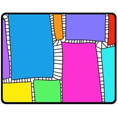 Shapes Texture Colorful Cartoon Fleece Blanket (medium) by Cemarart