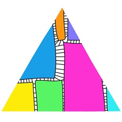 Shapes Texture Colorful Cartoon Wooden Puzzle Triangle by Cemarart