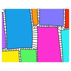 Shapes Texture Colorful Cartoon Premium Plush Fleece Blanket (medium) by Cemarart