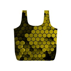 Yellow Hexagons 3d Art Honeycomb Hexagon Pattern Full Print Recycle Bag (s) by Cemarart