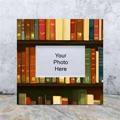 Books Bookshelves Library Fantasy Apothecary Book Nook Literature Study White Box Photo Frame 4  X 6  by Grandong