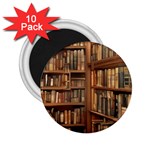 Room Interior Library Books Bookshelves Reading Literature Study Fiction Old Manor Book Nook Reading 2.25  Magnets (10 pack)  Front