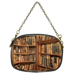 Room Interior Library Books Bookshelves Reading Literature Study Fiction Old Manor Book Nook Reading Chain Purse (two Sides) by Grandong