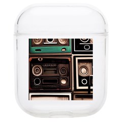 Retro Electronics Old Antiques Texture Wallpaper Vintage Cassette Tapes Retrospective Soft Tpu Airpods 1/2 Case by Grandong