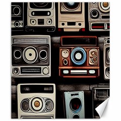 Retro Cameras Old Vintage Antique Technology Wallpaper Retrospective Canvas 20  X 24  by Grandong