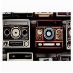 Retro Cameras Old Vintage Antique Technology Wallpaper Retrospective Large Glasses Cloth (2 Sides) Front