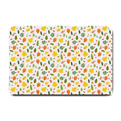 Background Pattern Flowers Leaves Autumn Fall Colorful Leaves Foliage Small Doormat by Maspions