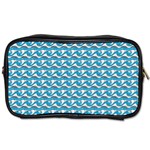 Blue Wave Sea Ocean Pattern Background Beach Nature Water Toiletries Bag (Two Sides) Front