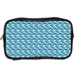 Blue Wave Sea Ocean Pattern Background Beach Nature Water Toiletries Bag (Two Sides) Back