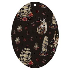 Vintage Tattoos Nautical Uv Print Acrylic Ornament Oval by Apen