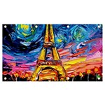 Eiffel Tower Starry Night Print Van Gogh Banner and Sign 7  x 4  Front