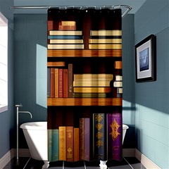 Book Nook Books Bookshelves Comfortable Cozy Literature Library Study Reading Room Fiction Entertain Shower Curtain 36  X 72  (stall)  by Maspions