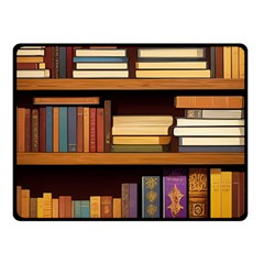 Book Nook Books Bookshelves Comfortable Cozy Literature Library Study Reading Room Fiction Entertain Two Sides Fleece Blanket (small) by Maspions