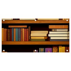 Book Nook Books Bookshelves Comfortable Cozy Literature Library Study Reading Room Fiction Entertain Banner And Sign 4  X 2  by Maspions