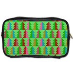 Trees Pattern Retro Pink Red Yellow Holidays Advent Christmas Toiletries Bag (Two Sides) Front