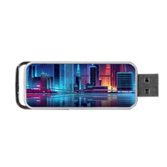 Digital Art Artwork Illustration Vector Buiding City Portable Usb Flash (one Side) by Maspions