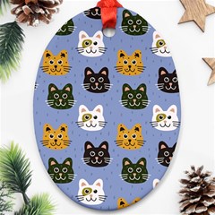 Cat Cat Background Animals Little Cat Pets Kittens Ornament (oval) by Maspions