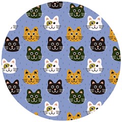 Cat Cat Background Animals Little Cat Pets Kittens Wooden Puzzle Round by Maspions