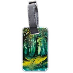 Trees Forest Mystical Forest Nature Junk Journal Landscape Nature Luggage Tag (two Sides) by Maspions