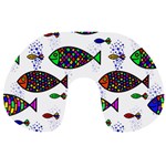 Fish Abstract Colorful Travel Neck Pillow Front