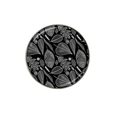 Leaves Flora Black White Nature Hat Clip Ball Marker by Maspions