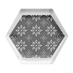 Flowers Pattern Floral Seamless Hexagon Wood Jewelry Box by Maspions