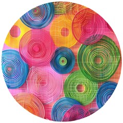 Colorful Abstract Patterns Wooden Puzzle Round by Maspions