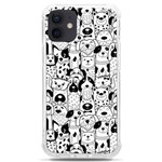 Seamless Pattern With Black White Doodle Dogs iPhone 12 mini TPU UV Print Case	 Front