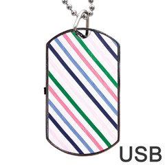 Retro Vintage Stripe Pattern Abstract Dog Tag Usb Flash (one Side) by Maspions