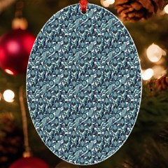 Blue Paisley Uv Print Acrylic Ornament Oval by DinkovaArt