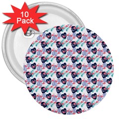 Beautiful Pattern 3  Buttons (10 Pack)  by Sparkle