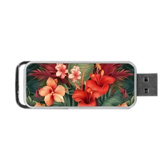 Tropical Flower Bloom Portable Usb Flash (one Side) by Maspions