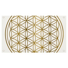 Gold Flower Of Life Sacred Geometry Banner And Sign 7  X 4  by Maspions