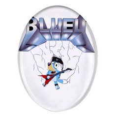 Bluey, Bluey Dad, Bluey Kids, Oval Glass Fridge Magnet (4 Pack) by avitendut