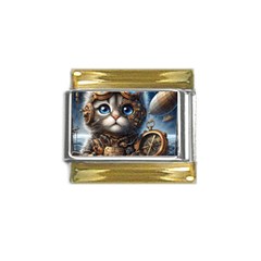 Maine Coon Explorer Gold Trim Italian Charm (9mm) by CKArtCreations