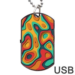 Paper Cut Abstract Pattern Dog Tag Usb Flash (one Side) by Maspions