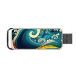 Waves Ocean Sea Abstract Whimsical Art Portable USB Flash (Two Sides) Front