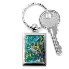 Abstract Petals Key Chain (rectangle) by kaleidomarblingart