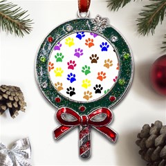 Pawprints Paw Prints Paw Animal Metal X mas Lollipop With Crystal Ornament by Apen