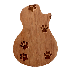 Pawprints Paw Prints Paw Animal Guitar Shape Wood Guitar Pick Holder Case And Picks Set by Apen