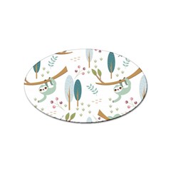 Pattern Sloth Woodland Sticker (oval) by Hannah976