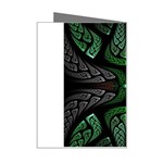 Fractal Green Black 3d Art Floral Pattern Mini Greeting Card Right