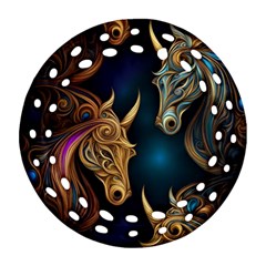 Pattern With Horses Ornament (round Filigree) by 2607694a