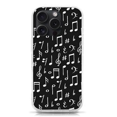 Chalk Music Notes Signs Seamless Pattern Iphone 15 Pro Tpu Uv Print Case by Ravend