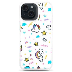 Unicorns Rainbows Seamless Pattern Iphone 15 Plus Tpu Uv Print Case by Bedest