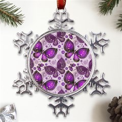 Butterflies Butterfly Insect Nature Metal Large Snowflake Ornament by Proyonanggan