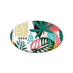 Abstract Seamless Pattern With Tropical Leaves Sticker (Oval) Front