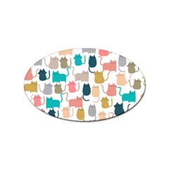 Cute Seamless Pattern Happy Kitty Kitten Cat Sticker Oval (10 Pack) by Hannah976