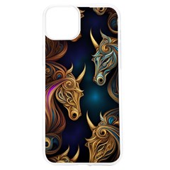 Schwarz Pferde Muster Iphone 15 Tpu Uv Print Case by 2607694c