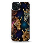 Schwarz pferde muster iPhone 15 TPU UV Print Case Front